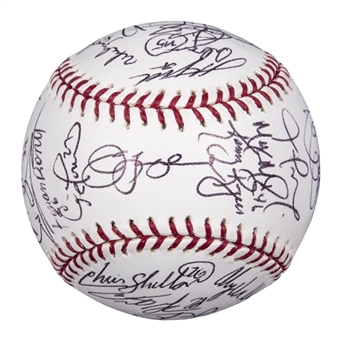 2006 American League Champion Detroit Tigers Team Signed Official World Series Baseball With 34 Signatures Including Verlander, Rodriguez & Leyland (Beckett)